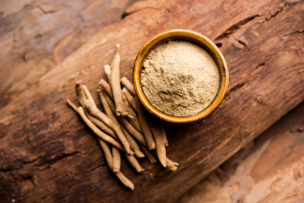 ashwagandha-aswaganda-indian-ginseng-is-ayurveda-medicine-stem-powder-form-isolated-plain-background-selective-focus