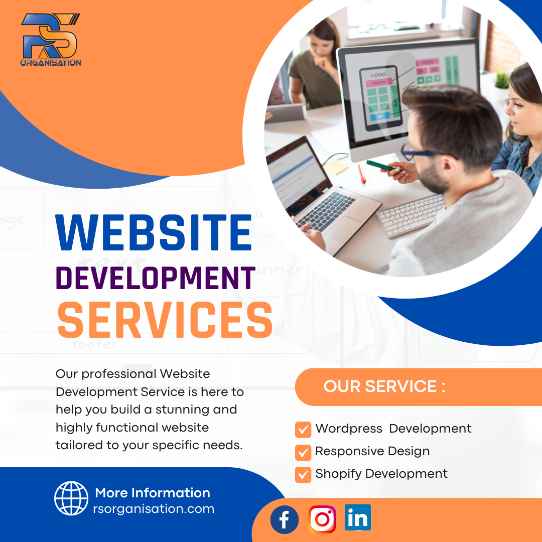 White and Purple Modern Website Development Service Instagram Post