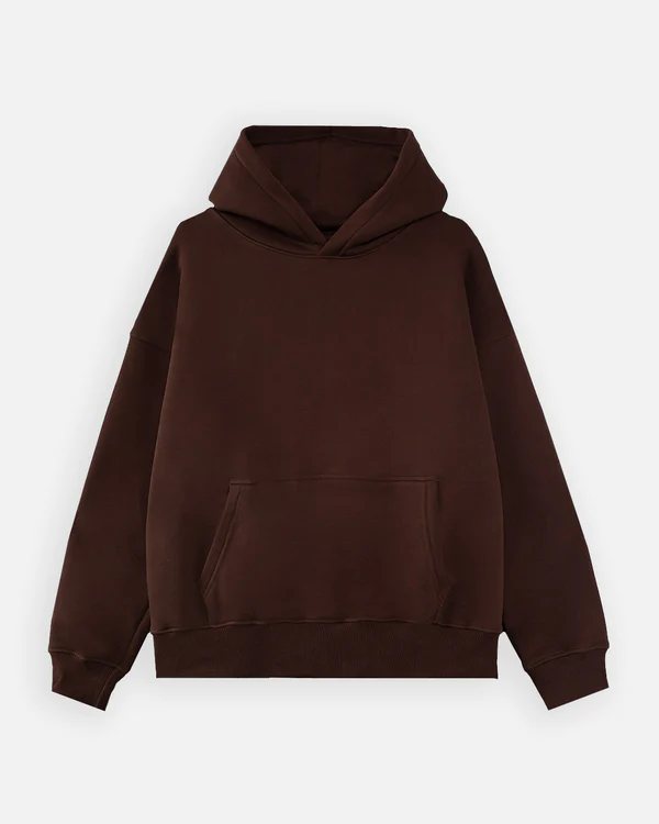 Drop Shoulder Hoodie – Brown